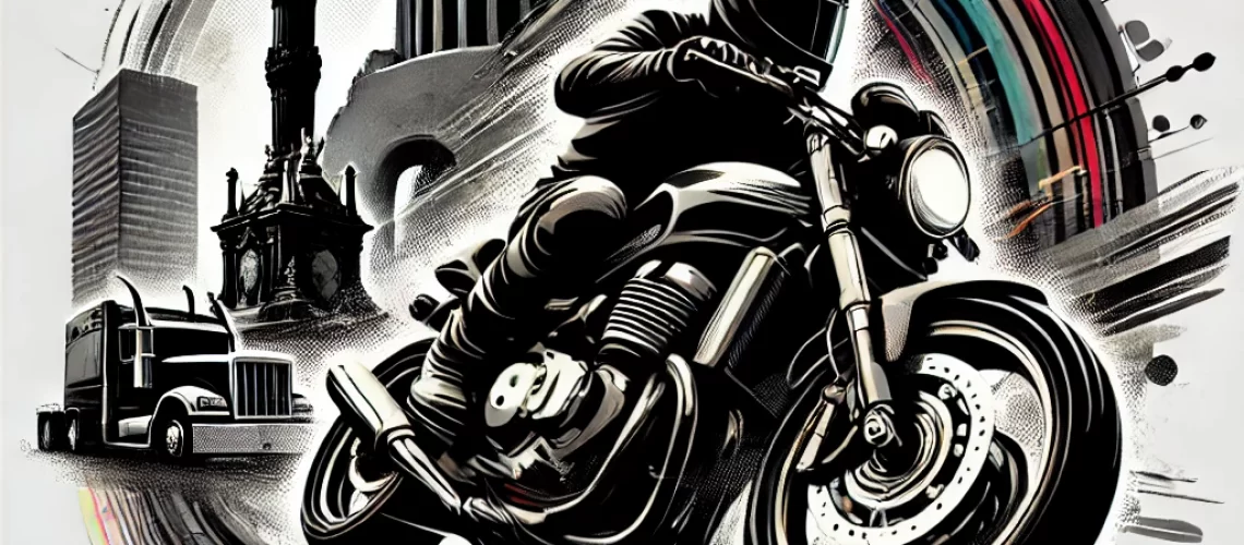 DALL·E-2024-07-24-11.42.12-Abstract-image-featuring-a-motorcycle-with-the-Angel-of-Independence-in-the-background.-The-image-should-capture-the-essence-of-riding-a-motorcycle-in